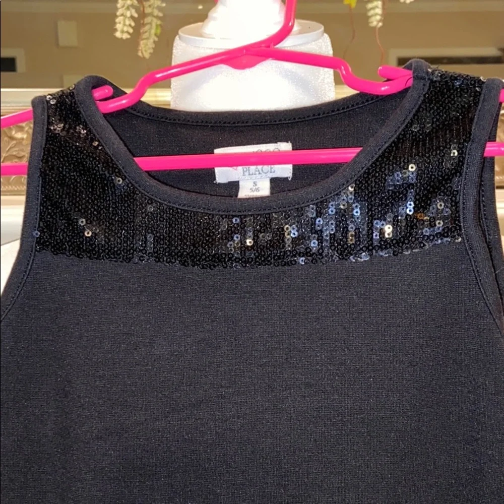 Children’s Place Black Sleeveless Dress w/Sequins